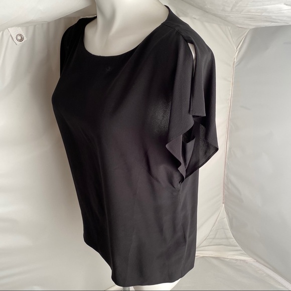 Escada black silk flutter sleeve blouse - Picture 5 of 13